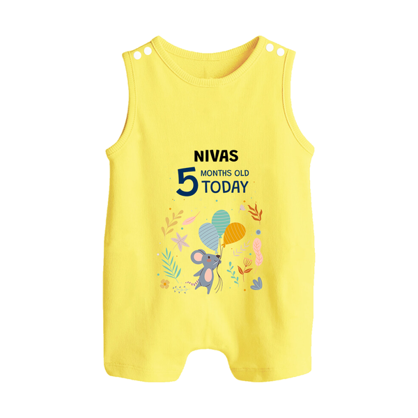 Cute Newborn Romper Suit/ Sleeveless Romper for 5 Month | Custom Name & Style Options - PASTEL YELLOW - 0 - 5 Months Old (Chest 18")