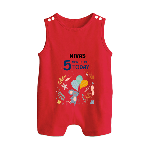 Cute Newborn Romper Suit/ Sleeveless Romper for 5 Month | Custom Name & Style Options - RED - 0 - 5 Months Old (Chest 18")