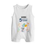Cute Newborn Romper Suit/ Sleeveless Romper for 5 Month | Custom Name & Style Options - WHITE - 0 - 5 Months Old (Chest 18")