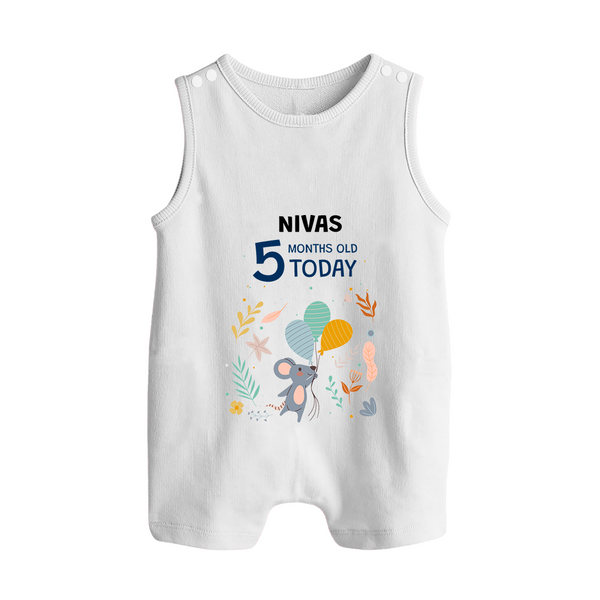 Cute Newborn Romper Suit/ Sleeveless Romper for 5 Month | Custom Name & Style Options - WHITE - 0 - 5 Months Old (Chest 18")
