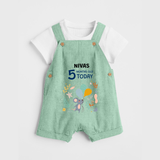Cute Newborn Dungaree Set for 5 Month | Custom Name & Style Options - MINT GREEN - 0 - 5 Months Old (Chest 18")