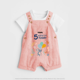 Celebrate The Magic Of Your Baby's Fifth Month With Our Elegant And Customized Dungaree Set For Babies - PEACH - 0 - 5 Months Old (Chest 18")