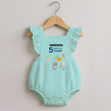 Cute Newborn Romper Frock for 5 Month | Custom Name & Style Options - MINT GREEN - 0 - 3 Months Old (Chest 19")