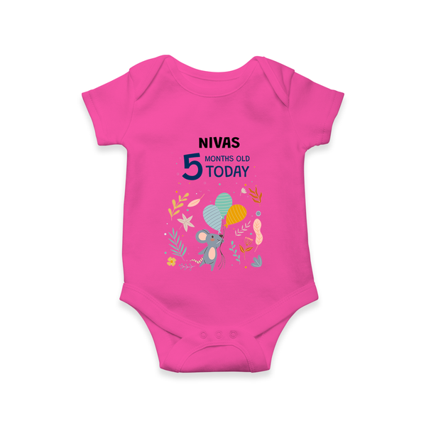 Cute Newborn Romper/Onesie for 5 Month | Custom Name & Style Options - HOT PINK - New Born (Chest 14")