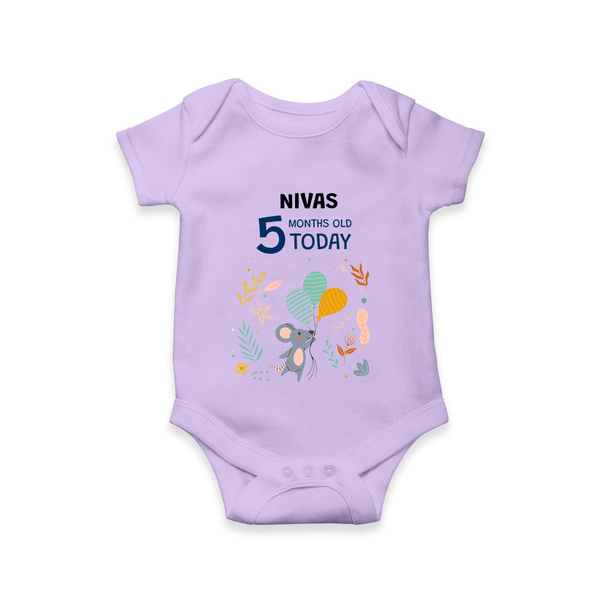 Cute Newborn Romper/Onesie for 5 Month | Custom Name & Style Options - LILAC - New Born (Chest 14")