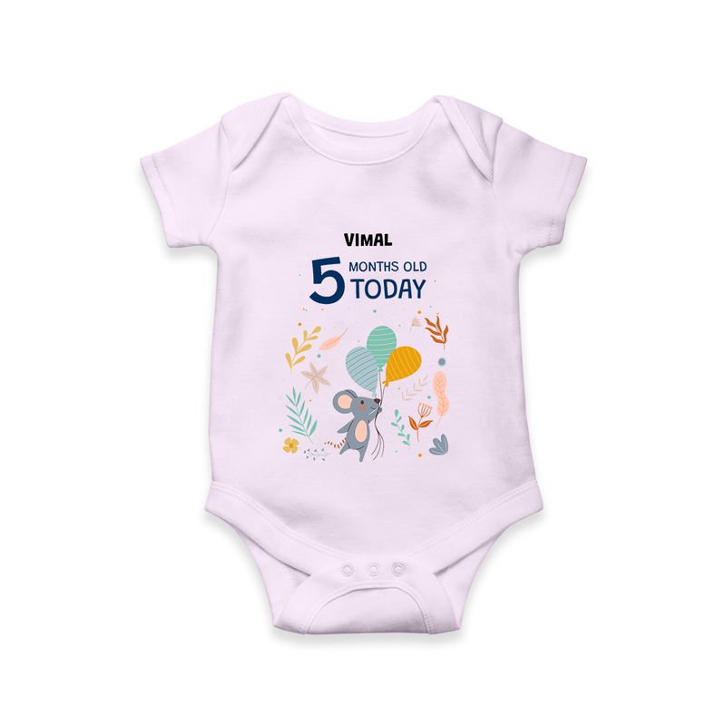 Celebrate The Magic Of Your Baby's Fifth Month With Our Elegant And Customized Romper For Babies - LILAC - 0 - 3 Months Old (Chest 16")