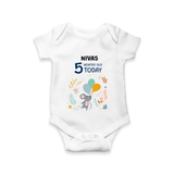 Cute Newborn Romper/Onesie for 5 Month | Custom Name & Style Options - WHITE - New Born (Chest 14")