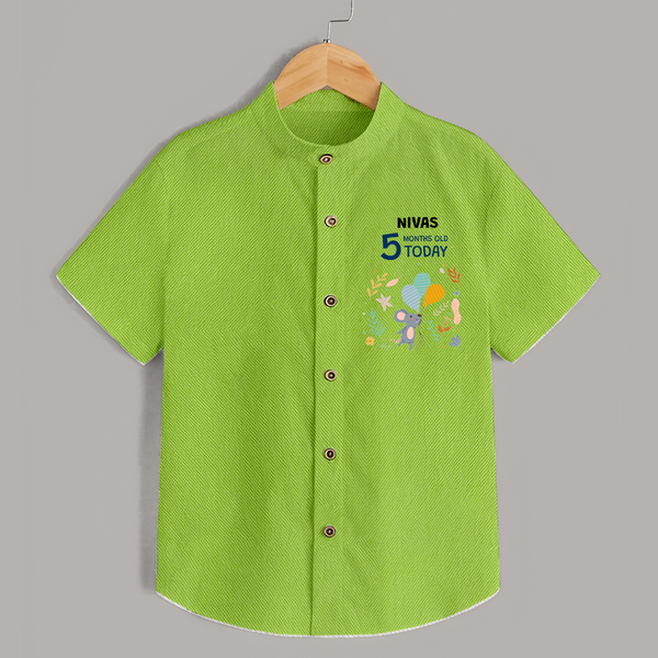 Cute Newborn Shirt for 5 Month | Custom Name & Style Options - LIME GREEN - 0 - 6 Months Old (Chest 23")