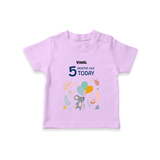 Celebrate The Magic Of Your Baby's Fifth Month With Our Elegant And Customized T-Shirt For Babies - LILAC - 0-5 Months Old (Chest 17")