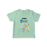 Cute Newborn T-Shirt for 5 Month | Custom Name & Style Options - MINT GREEN - 0-5 Months Old (Chest 17")