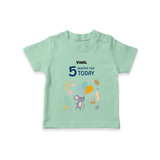 Celebrate The Magic Of Your Baby's Fifth Month With Our Elegant And Customized T-Shirt For Babies - MINT GREEN - 0-5 Months Old (Chest 17")