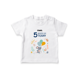 Celebrate The Magic Of Your Baby's Fifth Month With Our Elegant And Customized T-Shirt For Babies - WHITE - 0-5 Months Old (Chest 17")