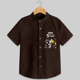 Commemorate your little one's 5th month with a custom Shirt, personalized with their name! - CHOCOLATE BROWN - 0 - 6 Months Old (Chest 21")