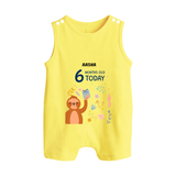 Celebrate The Magic Of Your Baby's Sixth Month With Our Elegant And Customized Romper Suit For Babies - PASTEL YELLOW - 0 - 5 Months Old (Chest 18")