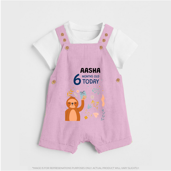Cute Newborn Dungaree Set for 6 Month | Custom Name & Style Options - BABY PINK - 0 - 5 Months Old (Chest 18")