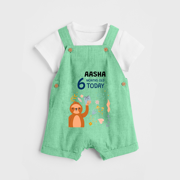 Cute Newborn Dungaree Set for 6 Month | Custom Name & Style Options - GREEN - 0 - 5 Months Old (Chest 18")