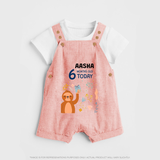 Cute Newborn Dungaree Set for 6 Month | Custom Name & Style Options - PEACH - 0 - 5 Months Old (Chest 18")