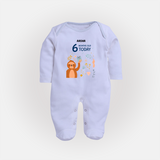 Celebrate The Magic Of Your Baby's Sixth Month With Our Elegant And Customized Sleep Suit For Babies - BABY BLUE - New Born (Chest 7.5")