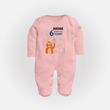 Cute Newborn Full Sleeve Bodysuit/ Sleep Suit/ Jumpsuit for 6 Month | Custom Name & Style Options - BABY PINK - New Born (Chest 7.5")
