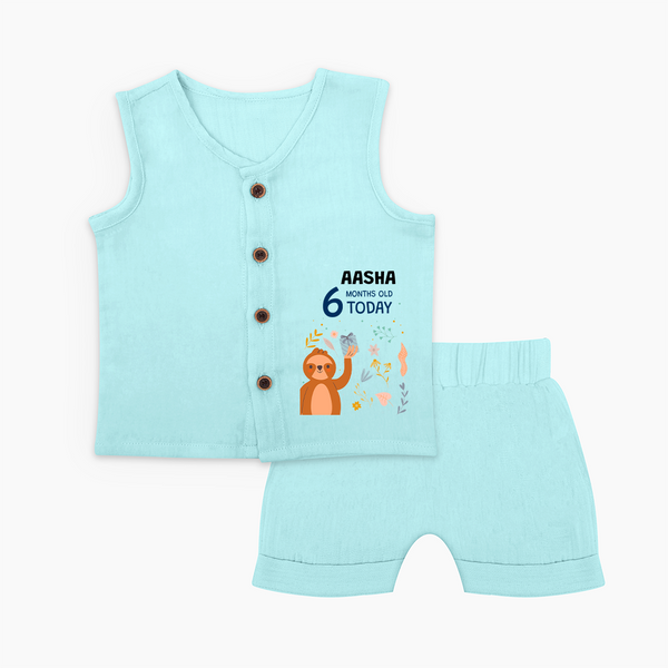 Cute Newborn Jabla Set for 6 Month | Custom Name & Style Options - BABY BLUE - 0 - 3 Months Old (Chest 9.8")