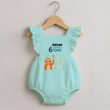 Cute Newborn Romper Frock for 6 Month | Custom Name & Style Options - MINT GREEN - 0 - 3 Months Old (Chest 19")