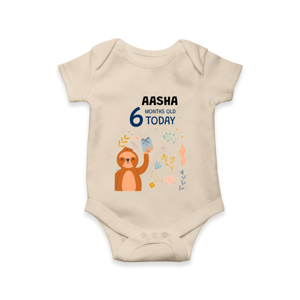 Cute Newborn Romper/Onesie for 6 Month | Custom Name & Style Options - IVORY - New Born (Chest 14")