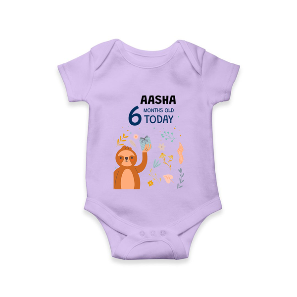 Cute Newborn Romper/Onesie for 6 Month | Custom Name & Style Options - LILAC - New Born (Chest 14")