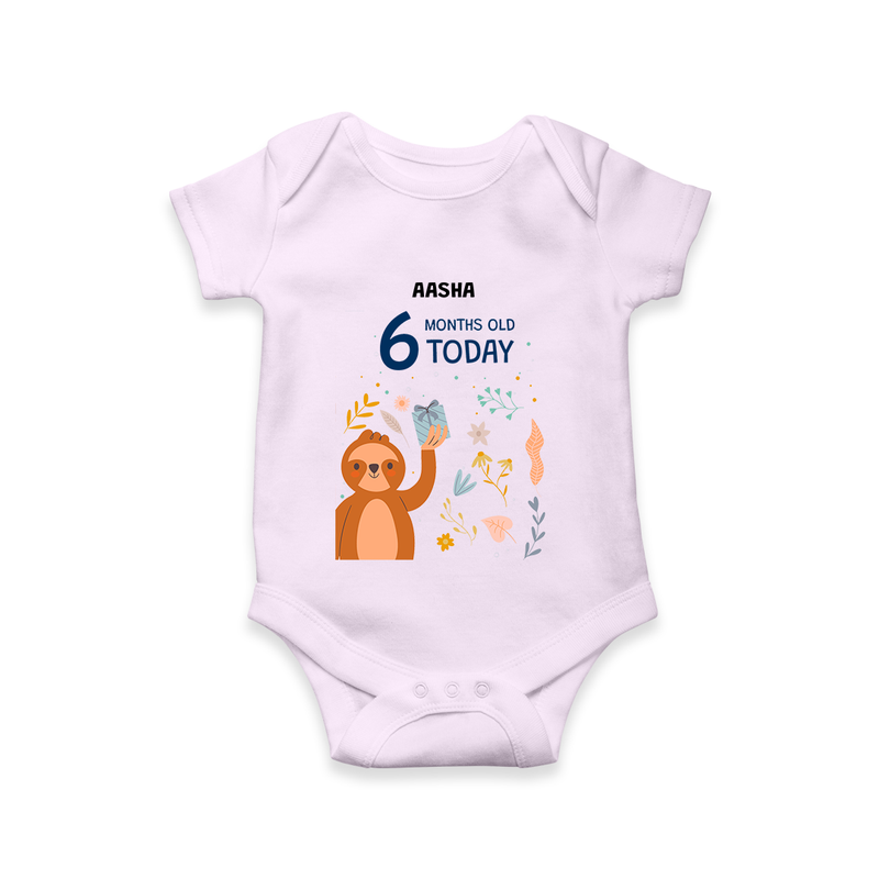 Celebrate The Magic Of Your Baby's Sixth Month With Our Elegant And Customized Romper For Babies - LILAC - 0 - 3 Months Old (Chest 16")