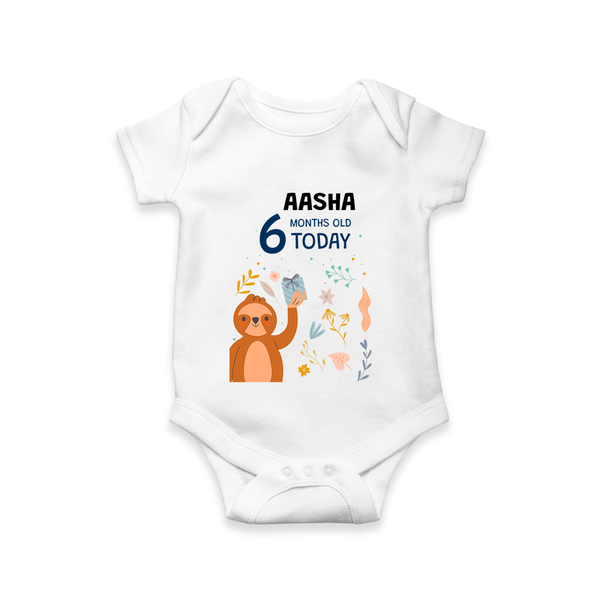 Cute Newborn Romper/Onesie for 6 Month | Custom Name & Style Options - WHITE - New Born (Chest 14")