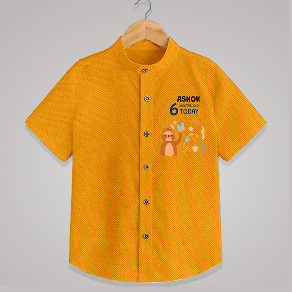 Cute Newborn Shirt for 6 Month | Custom Name & Style Options - CHROME YELLOW - 0 - 6 Months Old (Chest 23")