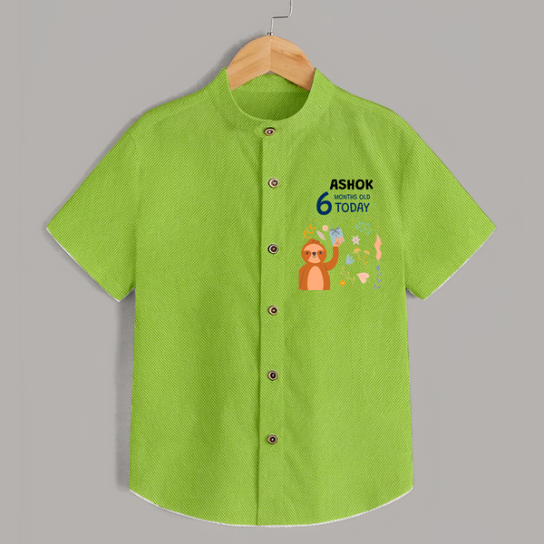 Cute Newborn Shirt for 6 Month | Custom Name & Style Options - LIME GREEN - 0 - 6 Months Old (Chest 23")