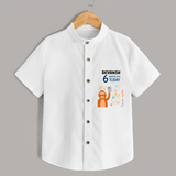 Commemorate your little one's 6th month with a custom Shirt, personalized with their name! - WHITE - 0 - 6 Months Old (Chest 21")