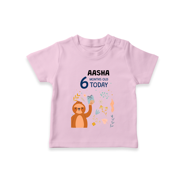 Cute Newborn T-Shirt for 6 Month | Custom Name & Style Options - BABY PINK - 0-5 Months Old (Chest 17")