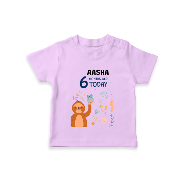 Cute Newborn T-Shirt for 6 Month | Custom Name & Style Options - LILAC - 0-5 Months Old (Chest 17")