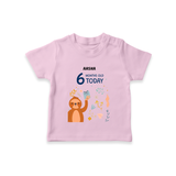 Celebrate The Magic Of Your Baby's Sixth Month With Our Elegant And Customized T-Shirt For Babies - PINK - 0-5 Months Old (Chest 17")