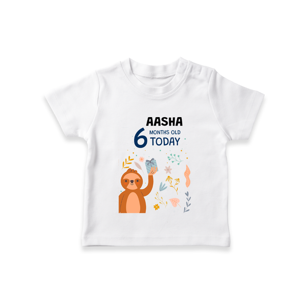 Cute Newborn T-Shirt for 6 Month | Custom Name & Style Options - WHITE - 0-5 Months Old (Chest 17")