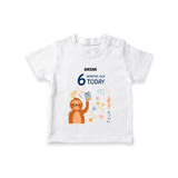 Celebrate The Magic Of Your Baby's Sixth Month With Our Elegant And Customized T-Shirt For Babies - WHITE - 0-5 Months Old (Chest 17")