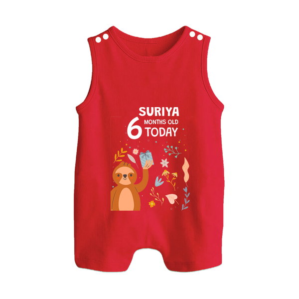 Cute Newborn Romper Suit/ Sleeveless Romper for 6 Month | Custom Name & Style Options - RED - 0 - 5 Months Old (Chest 18")