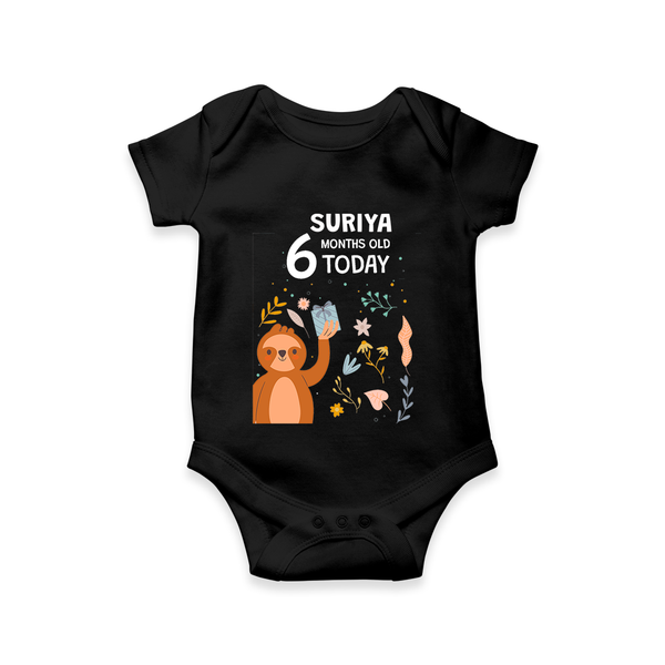 Cute Newborn Romper/Onesie for 6 Month | Custom Name & Style Options - BLACK - New Born (Chest 14")