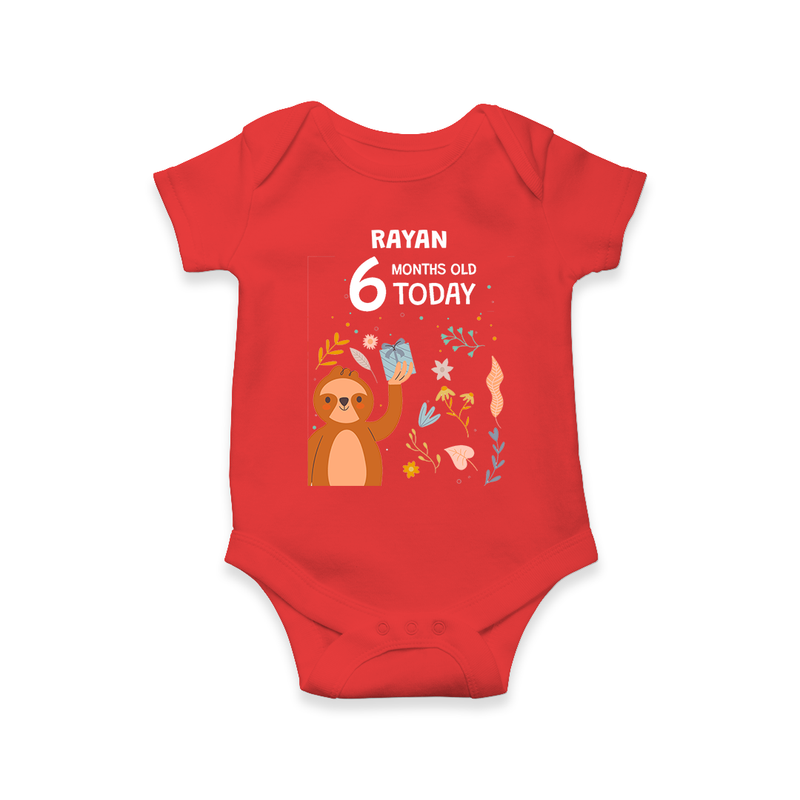 Commemorate your little one's 6th month with a custom romper/onesie, personalized with their name!