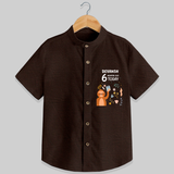 Commemorate your little one's 6th month with a custom Shirt, personalized with their name! - CHOCOLATE BROWN - 0 - 6 Months Old (Chest 21")
