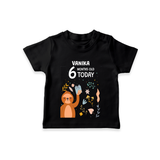 Commemorate your little one's 6th month with a custom T-Shirt, personalized with their name! - BLACK - 0 - 5 Months Old (Chest 17")