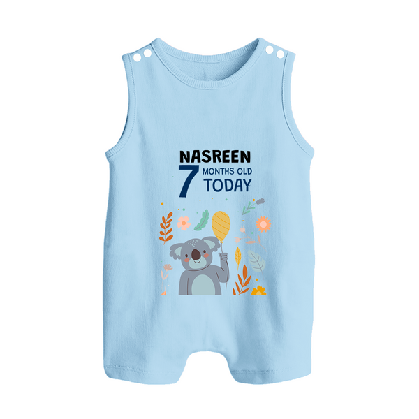 Cute Newborn Romper Suit/ Sleeveless Romper for 7 Month | Custom Name & Style Options - BABY BLUE - 0 - 5 Months Old (Chest 18")