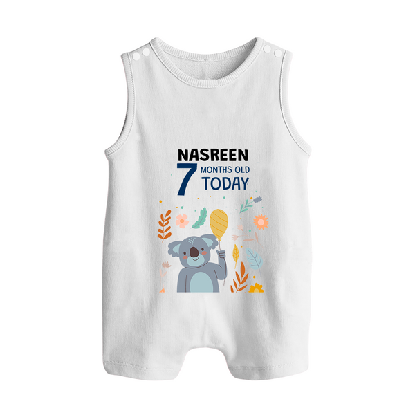Cute Newborn Romper Suit/ Sleeveless Romper for 7 Month | Custom Name & Style Options - WHITE - 0 - 5 Months Old (Chest 18")