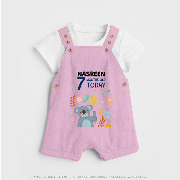 Cute Newborn Dungaree Set for 7 Month | Custom Name & Style Options - BABY PINK - 0 - 5 Months Old (Chest 18")