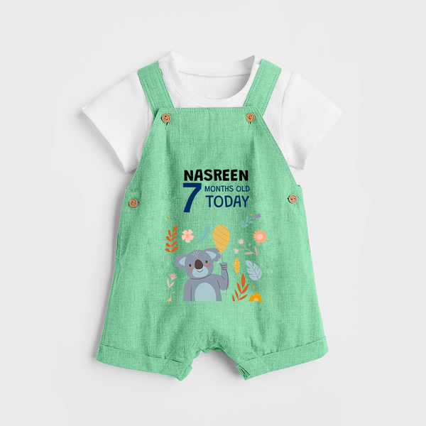 Cute Newborn Dungaree Set for 7 Month | Custom Name & Style Options - GREEN - 0 - 5 Months Old (Chest 18")