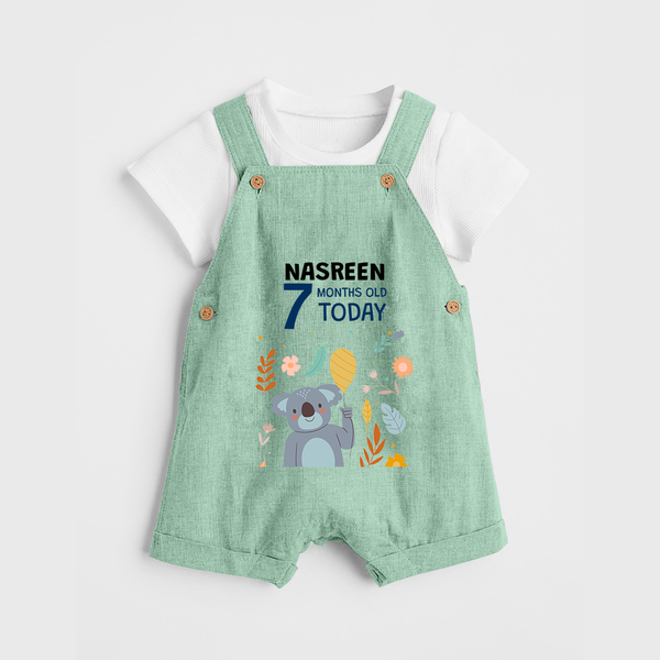 Cute Newborn Dungaree Set for 7 Month | Custom Name & Style Options - MINT GREEN - 0 - 5 Months Old (Chest 18")