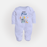 Celebrate The Magic Of Your Baby's Seventh Month With Our Elegant And Customized Sleep Suit For Babies - BABY BLUE - New Born (Chest 7.5")