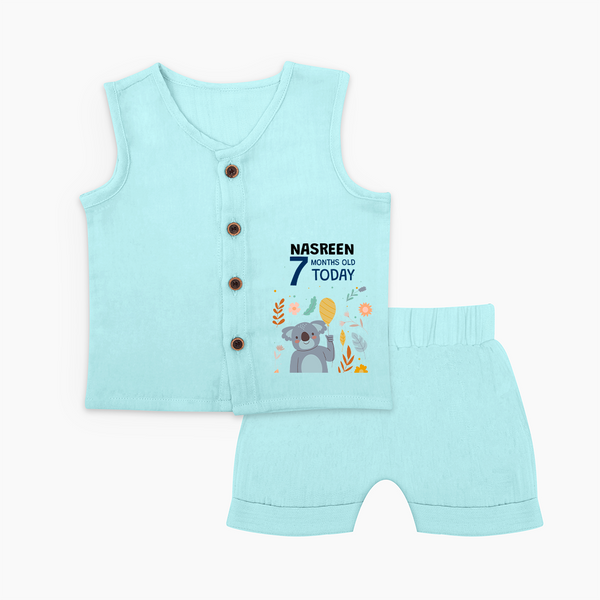 Cute Newborn Jabla Set for 7 Month | Custom Name & Style Options - BABY BLUE - 0 - 3 Months Old (Chest 9.8")