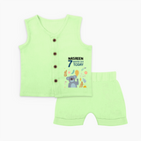 Cute Newborn Jabla Set for 7 Month | Custom Name & Style Options - PASTEL GREEN - 0 - 3 Months Old (Chest 9.8")